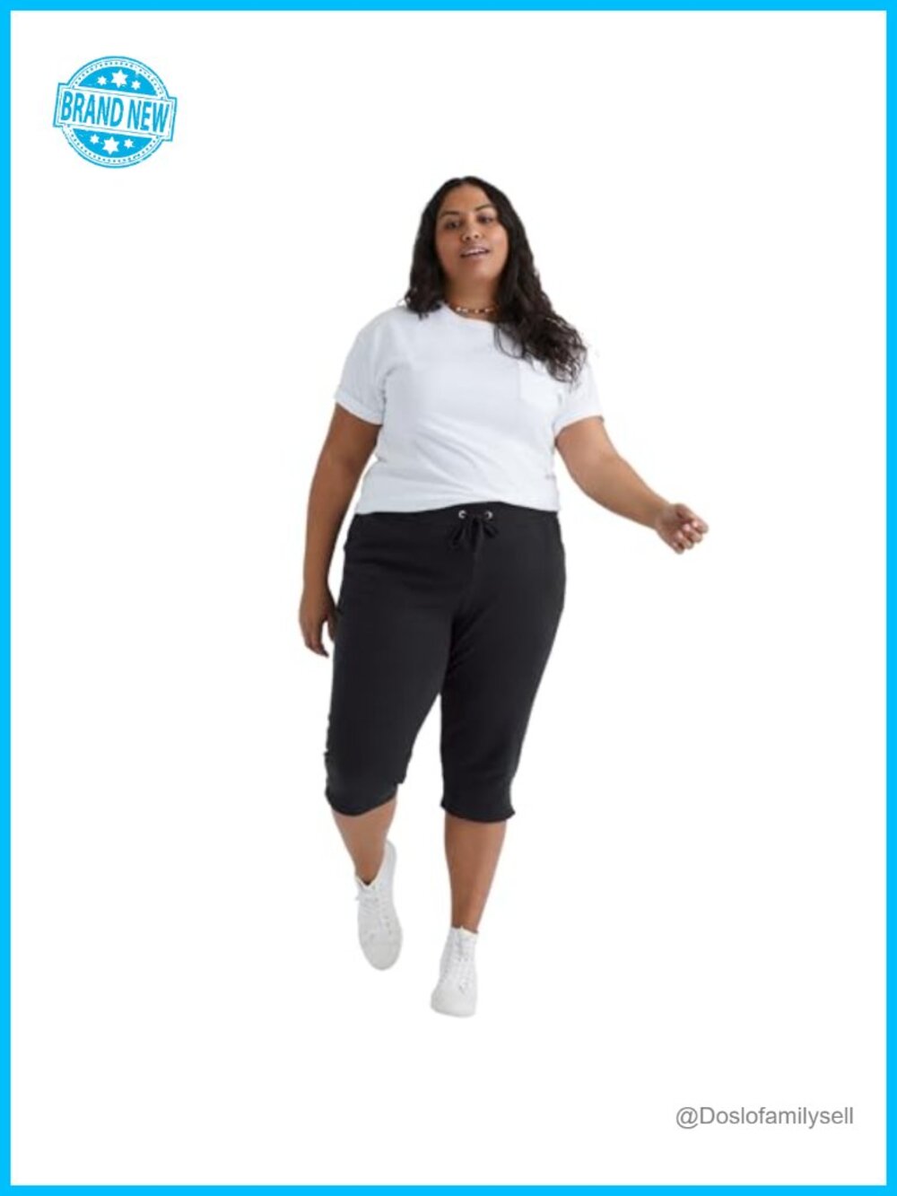 French Terry Capri Sweatpants with Pockets Relaxed Fit Joggers